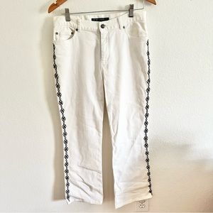 Ralph Lauren Jeans Co Kick Crop Beaded White Jeans Sz 6P